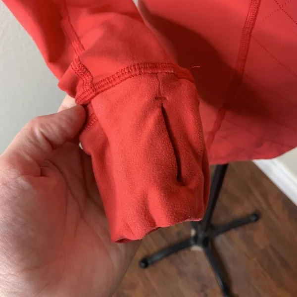 Lululemon Toasty Tech Quilted Elbow Love Red Coral 1/2 Zip Jacket Coat Sz 2 - Image 6