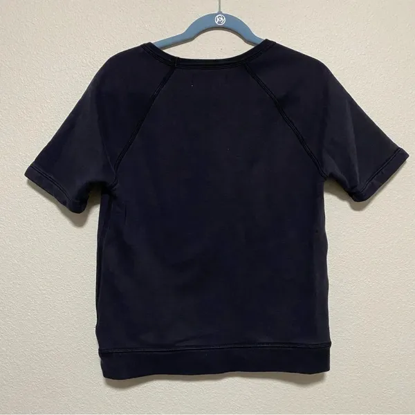 Everlane Navy Blue Short Sleeved Crewneck Thick Knit Tee - Image 9