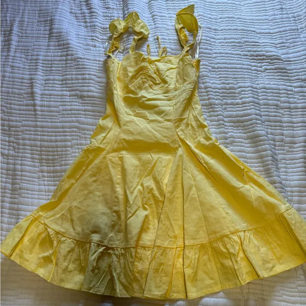 Hello Molly - ULTIMATE SUNDRESS LINEN BLEND MINI DRESS YELLOW - Image 5