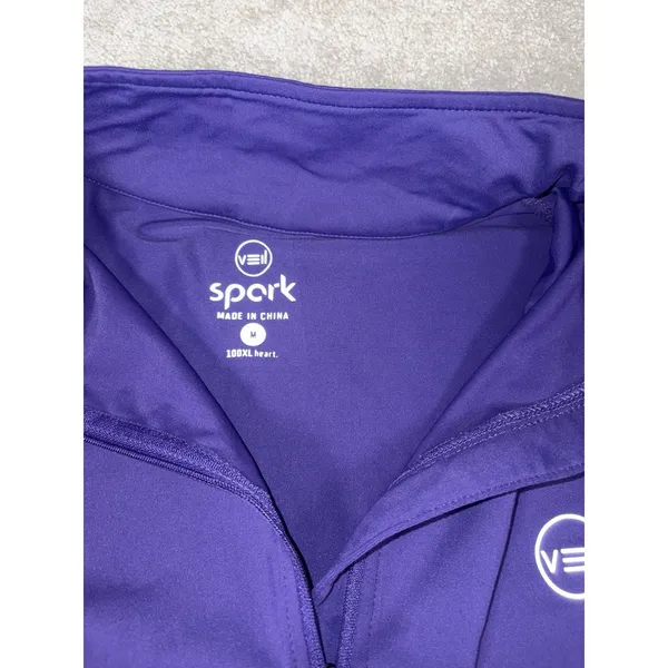 Veil Spark 1/4 Zip Purple Pullover 100 Polyester Long Sleeve Activewear womans M - Image 3
