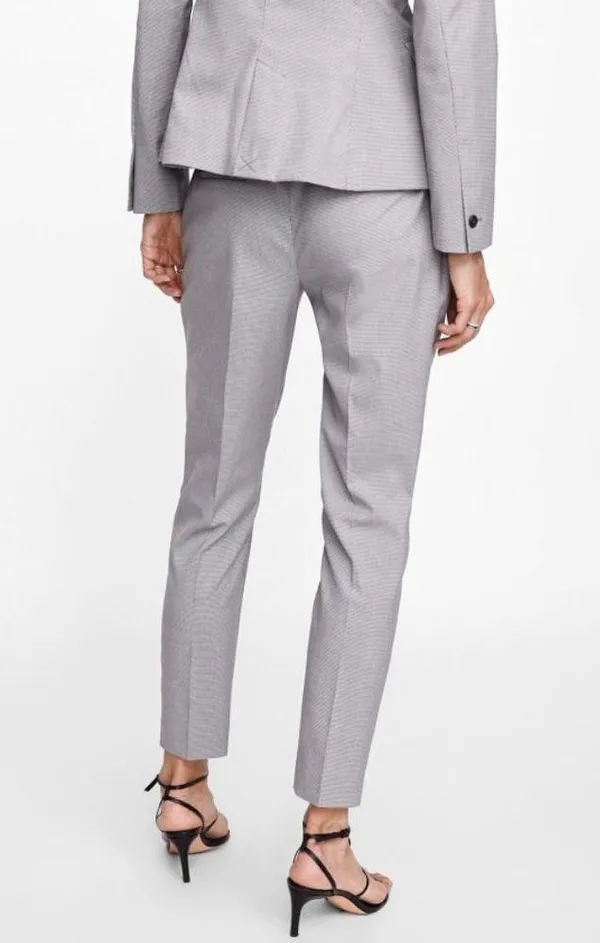 ZARA Trousers Check Pattern Plaid Skinny Slim Checkered Tartan Work Slacks Pants - Image 3
