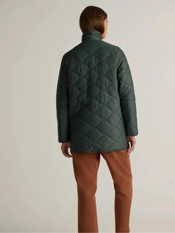 Quince Featherless Quilted Long Puffer Jacket Women’s Verdant Pine Size Medium - Image 2