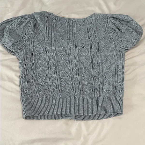 Celebrity Pink Gray Short Sleeve Cardigan - Image 3