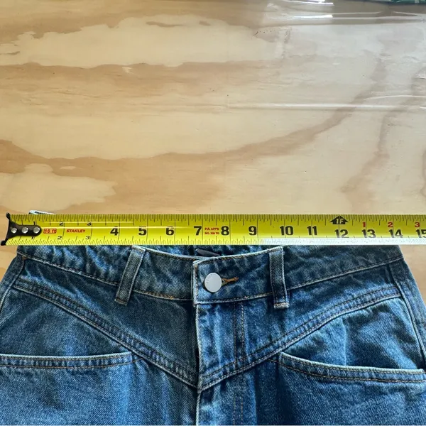 CIDER Women’s Baggy Jeans Straight Wide Leg High Waisted Fold Hem Denim Pants Sm - Image 9