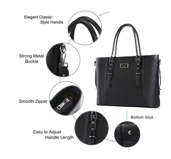 Mosiso Black Laptop Tote - Image 13