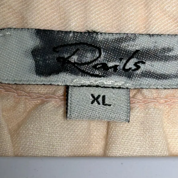Rails‎ Peach Tencel Linen Blend Button Front Flutter Sleeve Blouse XL Boho Top - Image 3