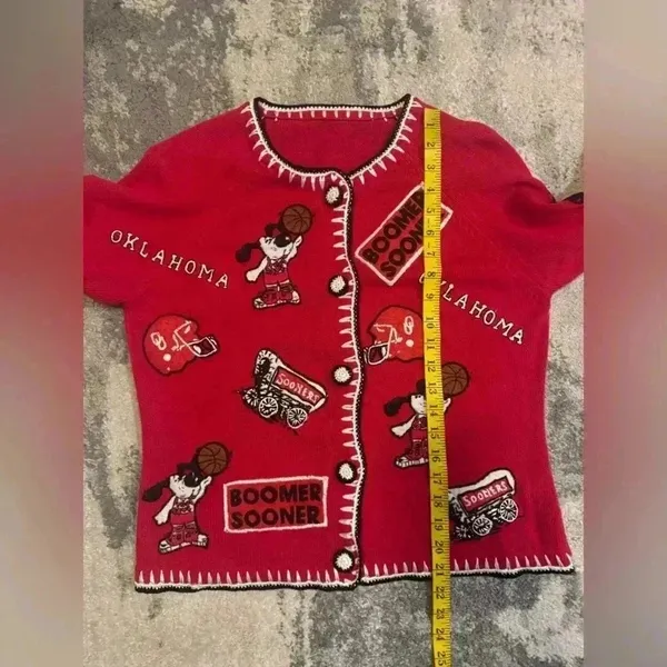 Source Unknown Women’s Red Oklahoma Sooners Vintage Cardigan - Image 6