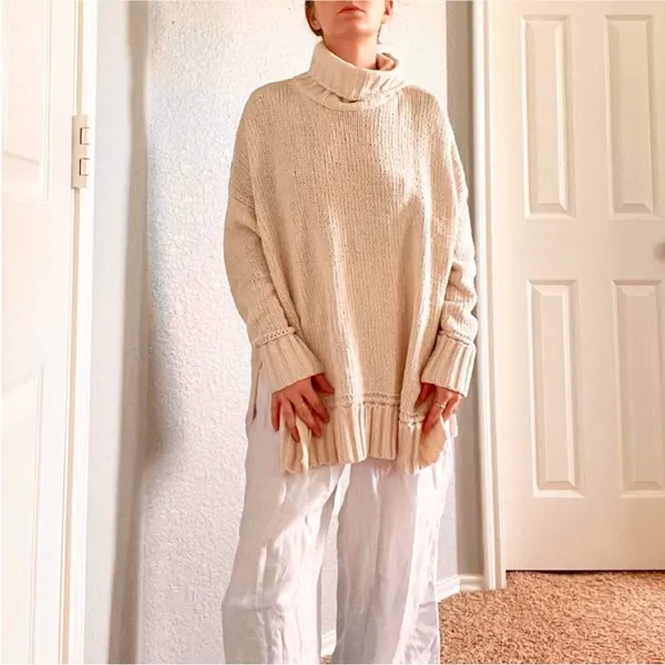 Aerie Cream Cowl Neck Sweater - Image 7