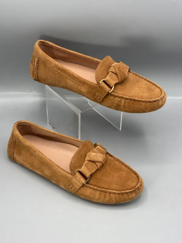 Cole Haan Evelyn Loafer Womens 6.5B Brown Suede Bow Driver Business W312827 - Image 2