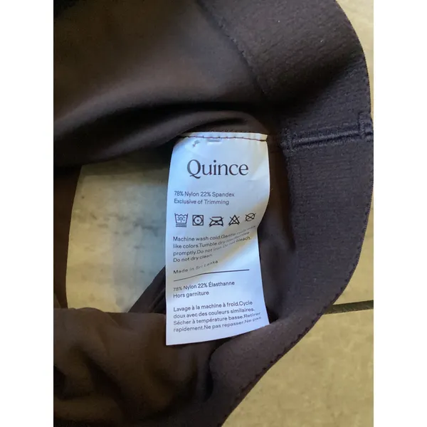 Quince Womens Espresso Brown High Neck Longline Sports Bra Racerback Size S NWT - Image 3