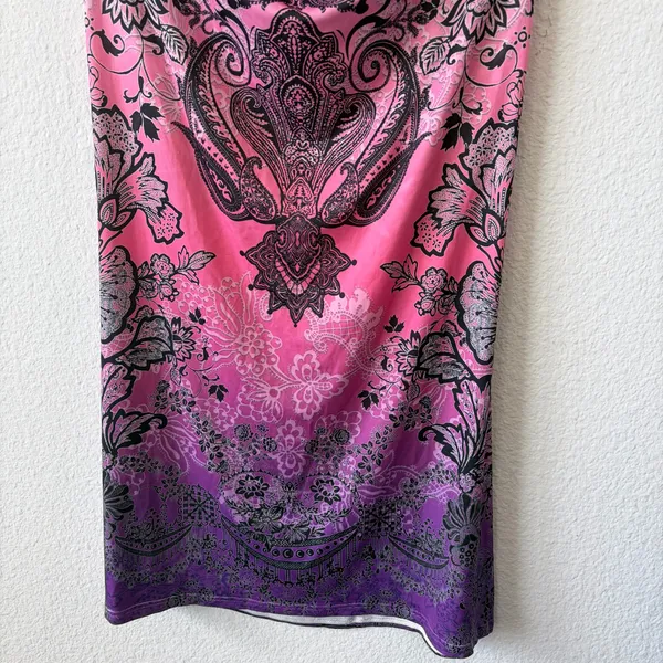 Pink & Purple Ombre Paisley Open Back Top - Image 3