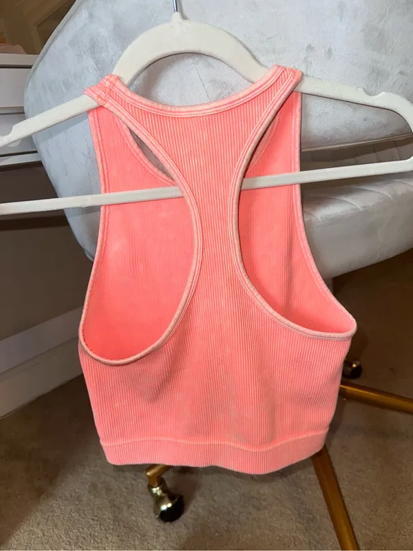 Zenana Ribbed Tank Top in Coral - Image 2