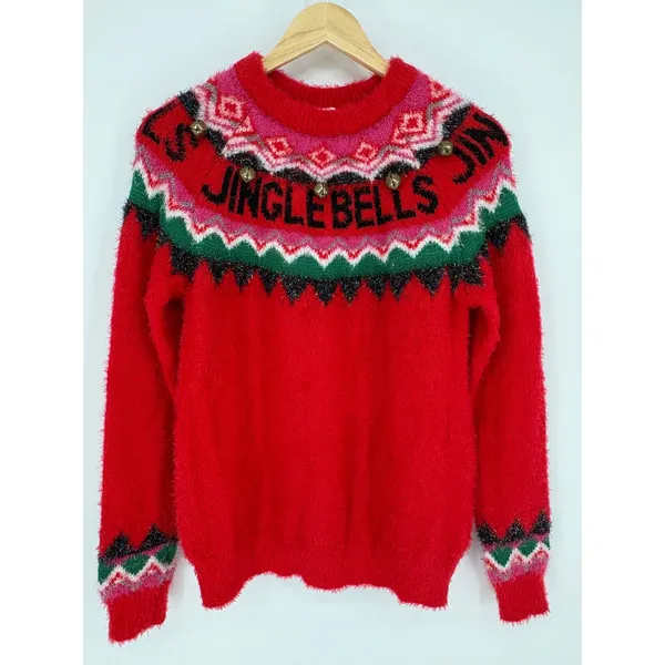 New York Laundry Holiday Classics Jingle Bells Sweater Small Red Christmas - Image 2