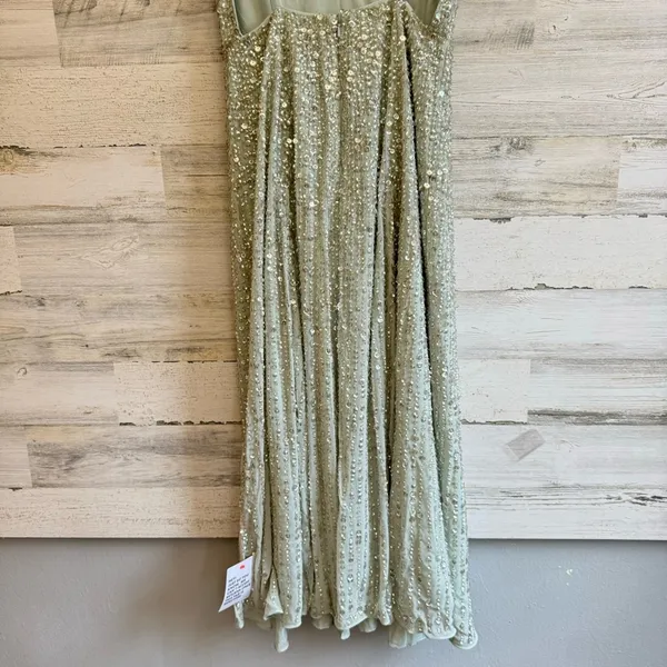NWT ASOS Embellished Cami Midi Dress in Sage Green Sz4 A-line Fit & Flare Sequin - Image 11
