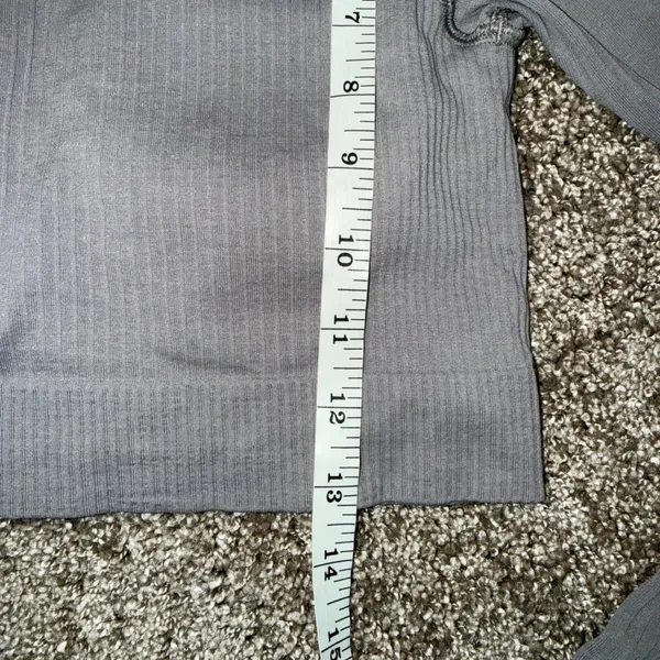 Lululemon Ebb‎ to Street Long Sleeve Women 4 Grey Excellent Ribbed Crop Top - Image 4