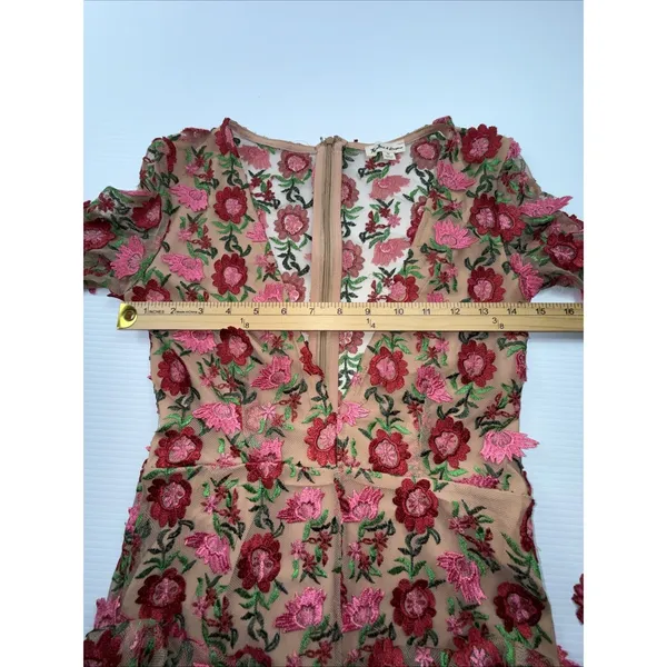 For Love and Lemons Amelia‎ Midi Floral Embroidered Dress Size M - Image 3