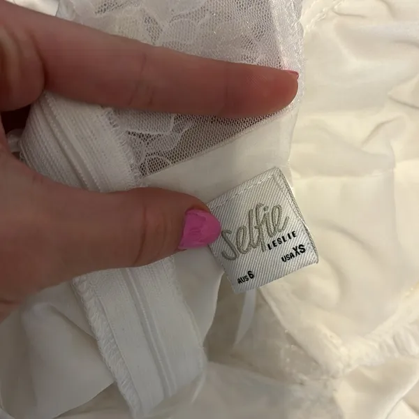 Selfie Leslie White Lace Mini Dress - Image 11