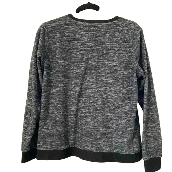 Nicole Miller New York‎ Womens Space Dye Marl Sweatshirt Grey Black Medium - Image 2