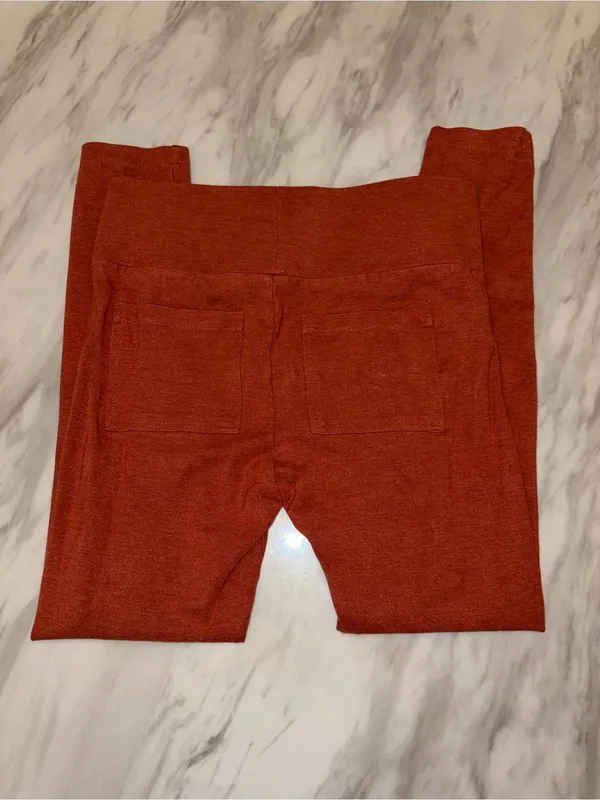 Lou & Grey for LOFT Terracotta Rust Knit Pocket Leggings Size S - Image 6