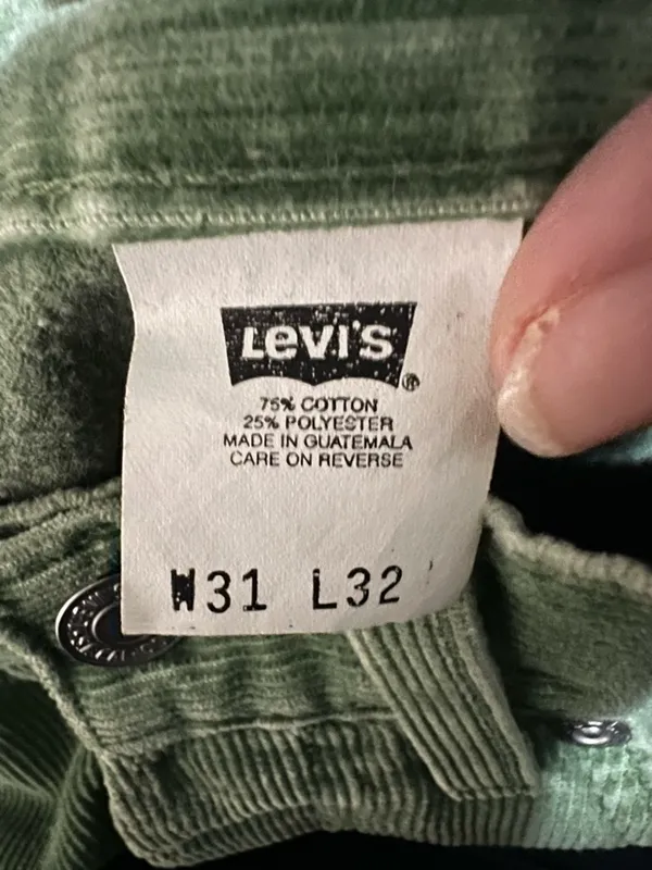Levis Vintage‎ Y2K Green Corduroy Straight-Leg Button Fly Pants - Image 11