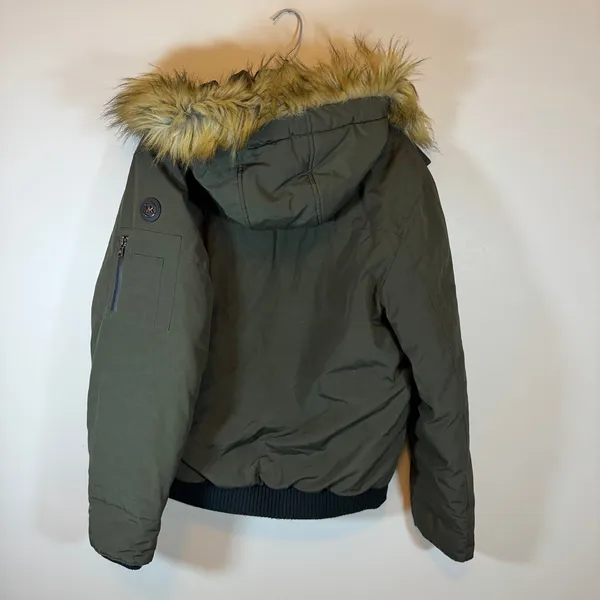 Michael Michael Kors Olive Green Winter Bomber Puffer Coat Womens M Down Filled - Image 8