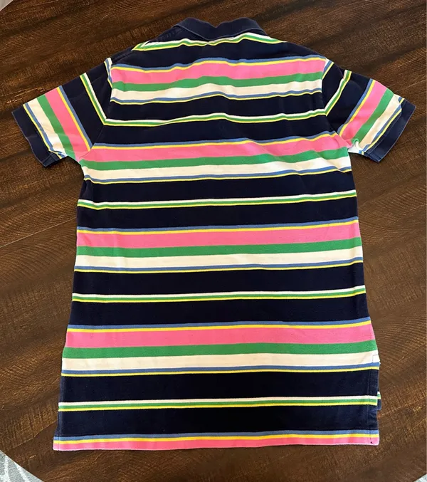 VTG Polo Ralph Lauren Men’s Multi-Color Striped Polo Shirt-Medium - Image 7