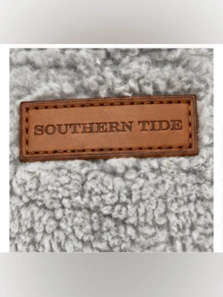 Southern Tide Sherpa Fleece Snap Pullover Jacket Blue Gray Size Large - Image 6