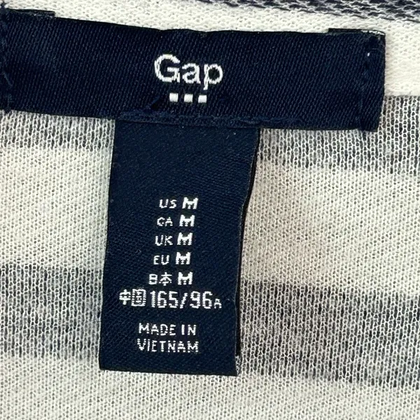 GAP horizontal Striped academia Blazer Navy White Knit Nautical Preppy Work M - Image 4
