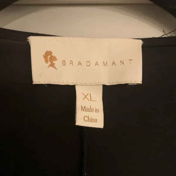 🍁 Bradamant Black Silk Wrap Sleeveless Bodysuit, Size XL - Image 9