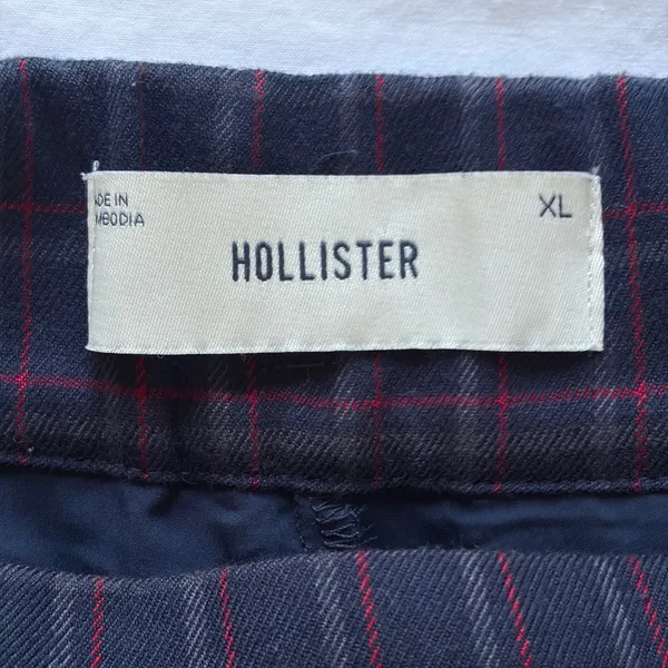 Hollister Plaid Pleated Skort Navy Red Grid Mini Skirt XL School Girl Academia - Image 8