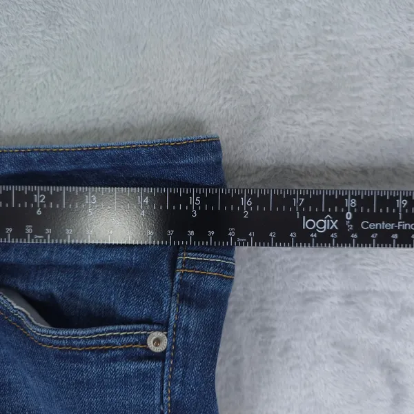 American Eagle Slim Boot Jeans Women 2 Long Blue Stretch Low Rise Y2K Distressed - Image 8