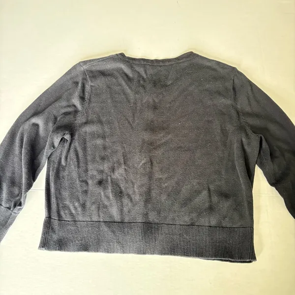 Karl Lagerfeld Black  pearl Button-Up Cardigan medium - Image 11