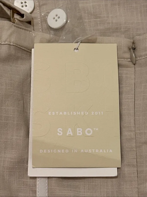 Sabo Skirt Oana Layered Button Front Dress NWT Size Medium, USA 6 Cotton Neutral - Image 10