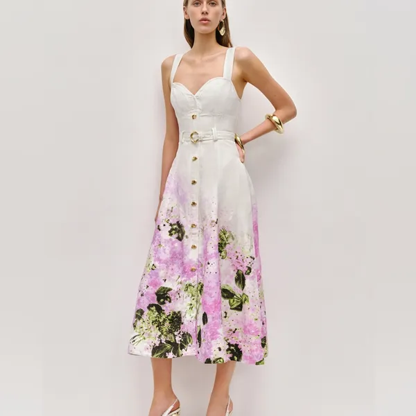 AJE EARTHA MIDI DRESS US4 White Size 4 - Image 3