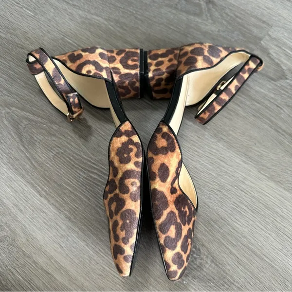 Cabi Kiki Faux‎ Hair Leopard Cheetah Ankle Strap Kitten Block Heels Size 8 - Image 4