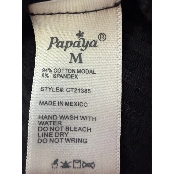 Papaya Tank Top Womens Medium Black #Beautiful Graphic Ribbed Open Back Cami - Image 8