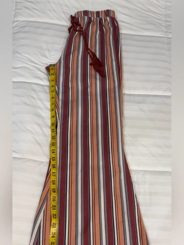 TCEC Bohemian high waisted float wide leg elastic waist with tassel tie Size M - Image 8