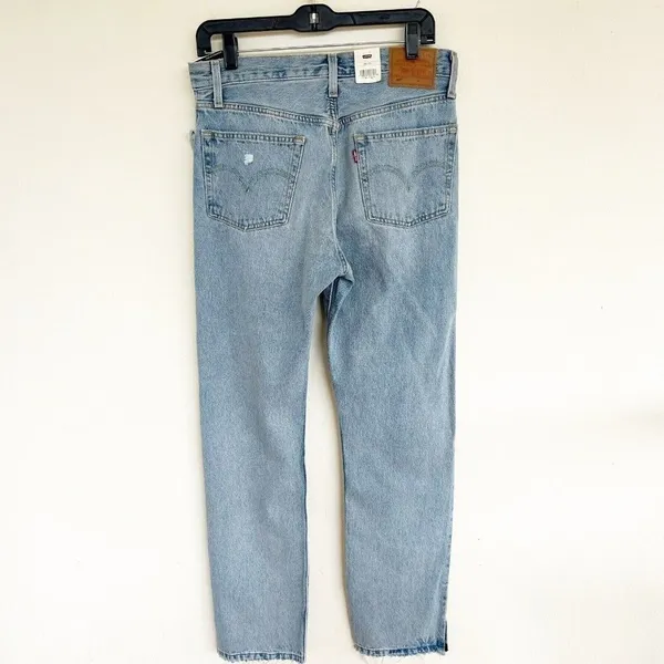 NEW Levi’s 501 Original button fly denim Jeans size 32 light blue premium - Image 7