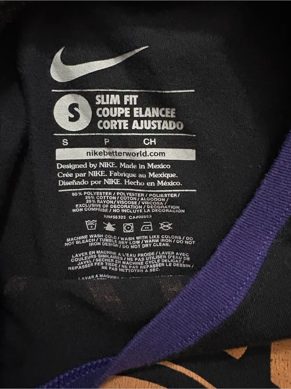 Nike Black Tee with Purple Trim and Orange Arizona Diamondbacks Graphic - Image 2