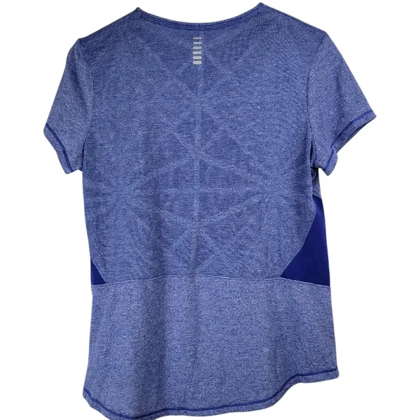 Under Armour‎ Women Blue Short Sleeve Running Training Shirt Top UA HeatGear - Image 3