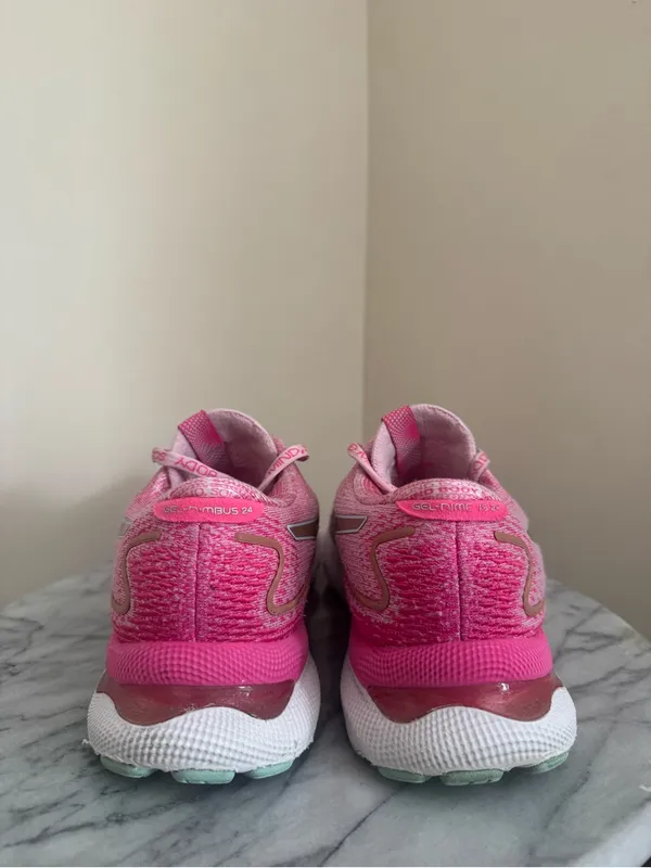 ASICS Gel Nimbus 24 LE Women’s Size 9 Cotton Candy Rose Gold Pink Running Shoes - Image 4
