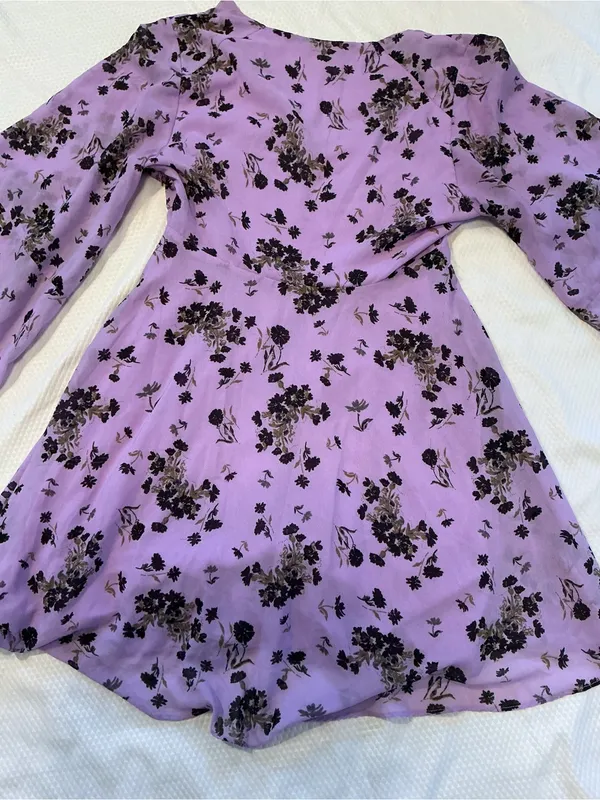 Free People Purple Floral Mini Dress - Image 9
