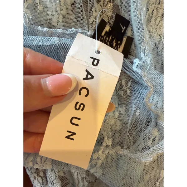 Beverly and Beck PacSun Lace Mesh Top Women Small Blue NWT Sheer Fairycore Y2K - Image 10