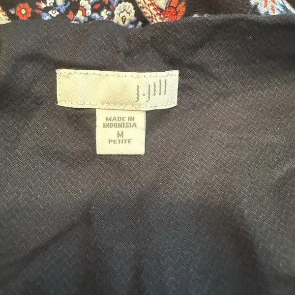 J. Jill Layered Tank‎ Top Sz MED PET Black Paisley Split Back Lined Tunic Flowy - Image 6