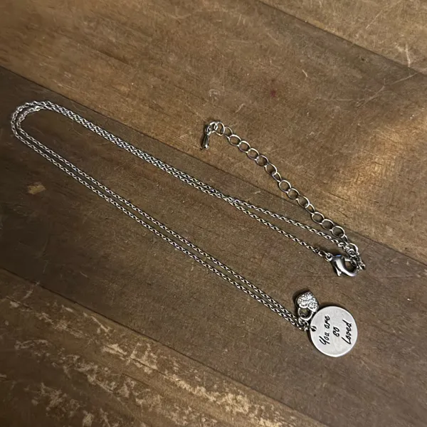 You Are So Loved Rhodium dipped pendant necklace - Image 5