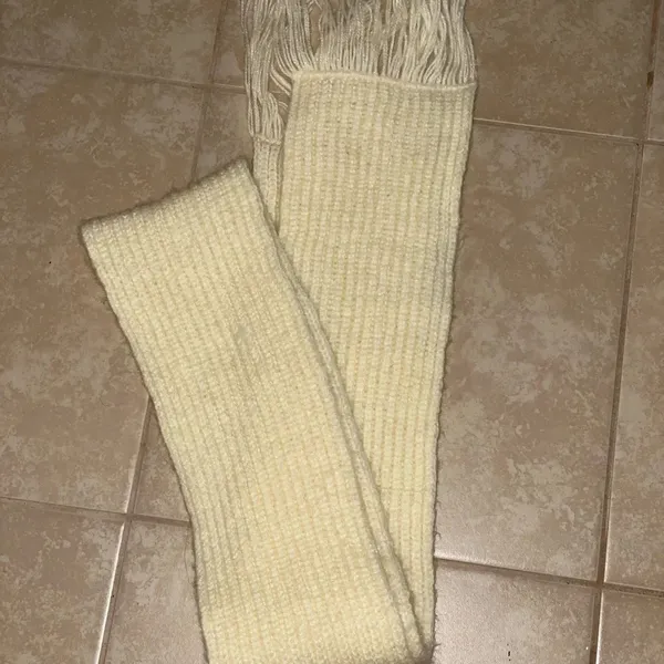 Scarf Beige Ribbed Unisex‎ - Image 4