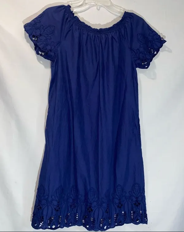 Old Navy Eyelet Blue Dress Women’s XS - Image 5