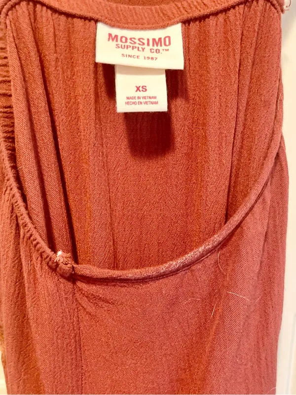 Mossimo Supply Co. Rust-Red Embroidered Spaghetti-Strap m Dress Sz XS - Image 3