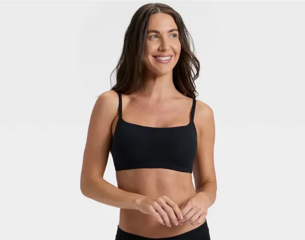 Auden Women's Luxury Collection Luxe Stretch Lightly Lined Scoop Bralette - Black - Image 4