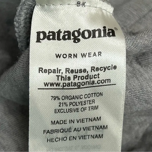 Patagonia Quilted Gray sweatshirt organic cotton snap pullover Sweater - Image 3